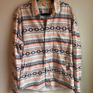 Rsvlts the Roosevelts Aztec button down shirt with pockets  Men’s size XL